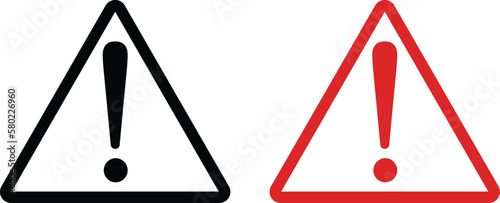 exclamation mark icon set . warning icon set. danger symbol. attention concept. hazard sign