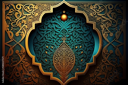 Islamic art background made with Generative AI