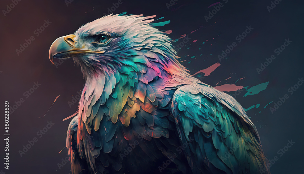 Eagle abstract wallpaper. Soft background with cute falkon bird in Pastel colors generative ai Eagle abstract wallpaper. Soft background with cute falkon bird in Pastel colors generative ai