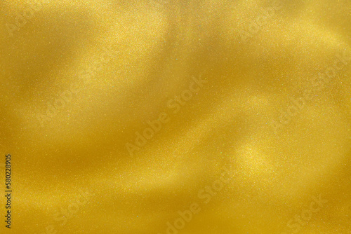 Yellow Golden Shiny Abstract Background. Paints, Acrylic, Glitter in Water.