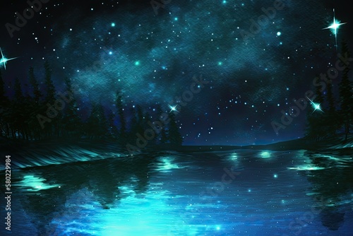 aurora over lake