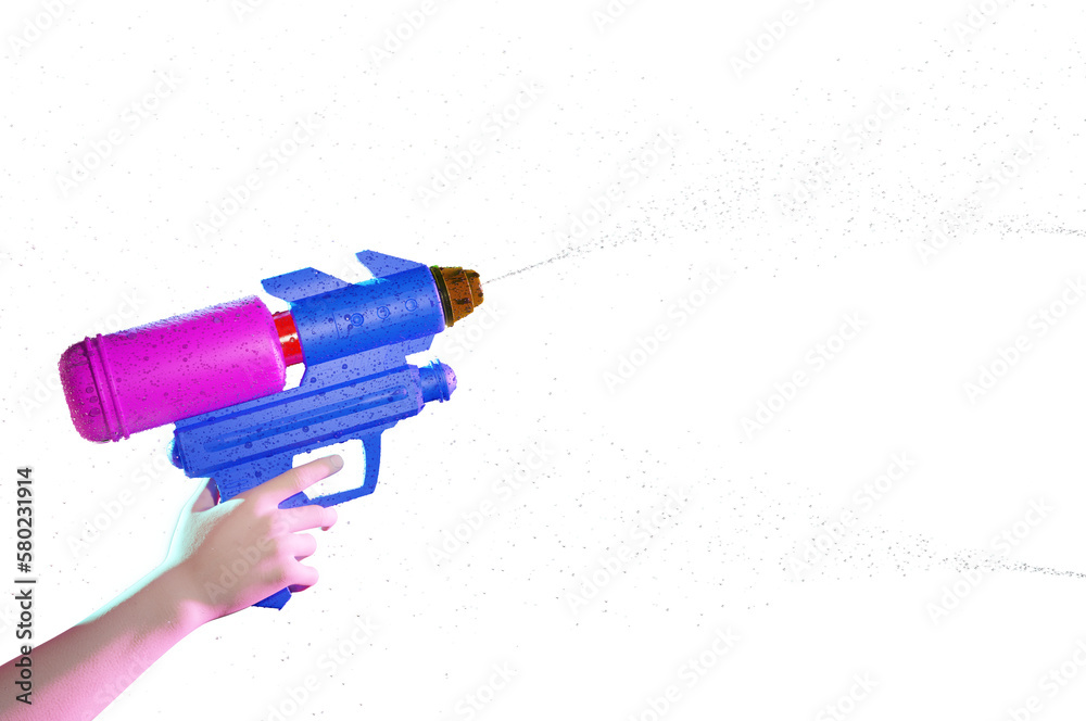Songkran festival thailand, water gun in hands