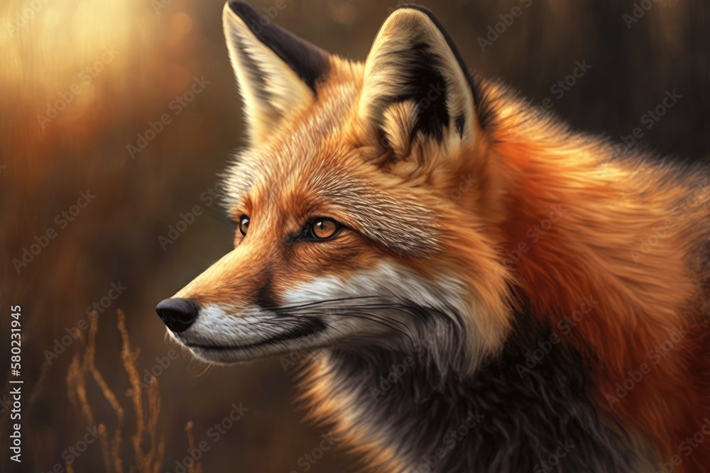 Obraz premium Animal Red Fox. Generative AI