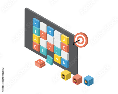 RACI matrix is a tool for analyzing and presenting responsibilities. RACI is an acronym of the terms Responsible, Accountable, Consulted and Informed