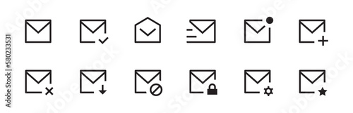 Mail and Email icons set. email sign and symbol. E-mail icon. Envelope forward reply icon