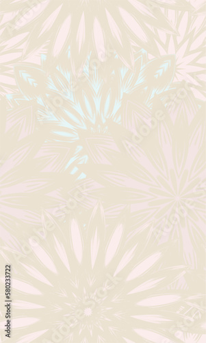 Flowers. Seamless floral background. Pastel. Tracery handmade nature ethnic fabric backdrop pattern. Textile design texture. Decorative color art. Vector