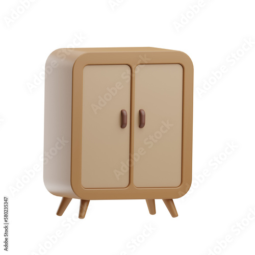 home furniture wardrobe illustration 3d
