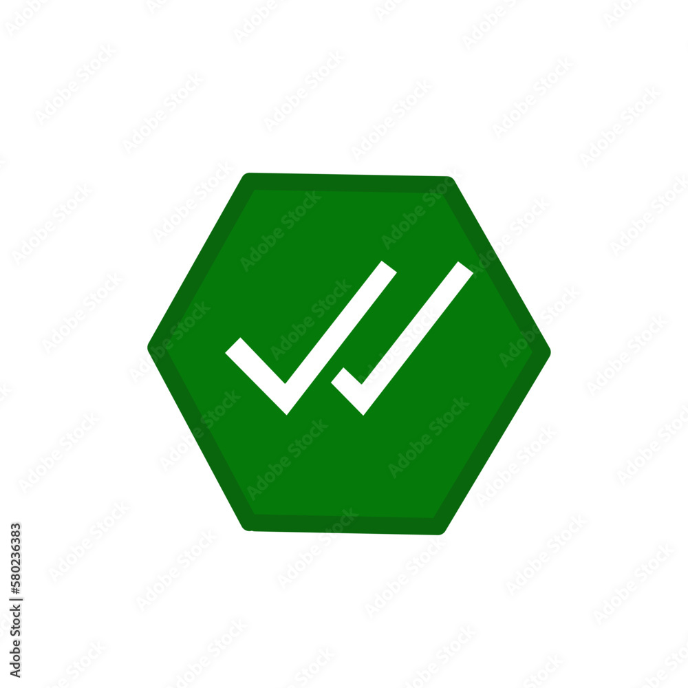 simple illustration of double tick icon on green background simple illustration of double tick icon on green background