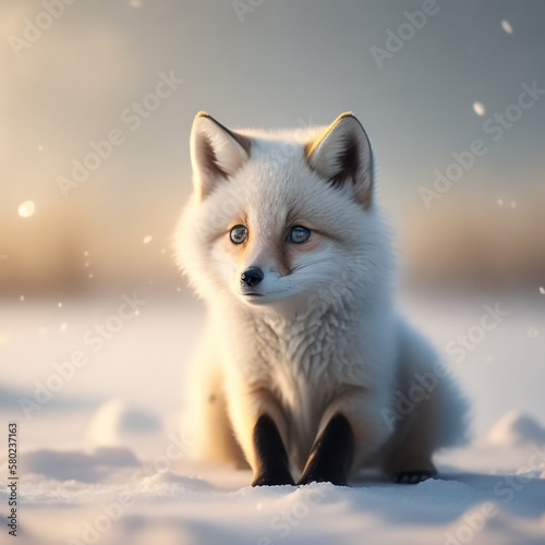 Cute and adorable baby fox ...