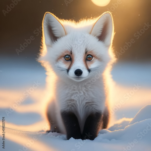 Cute and adorable baby fox ...