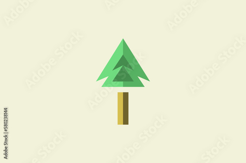Illustration vector graphic of minimalist modern pine tree photo