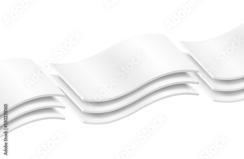 Three wavy layers material. Great for the presentation your materials. Vector illustration isolated on white background. Template for your product. EPS10.