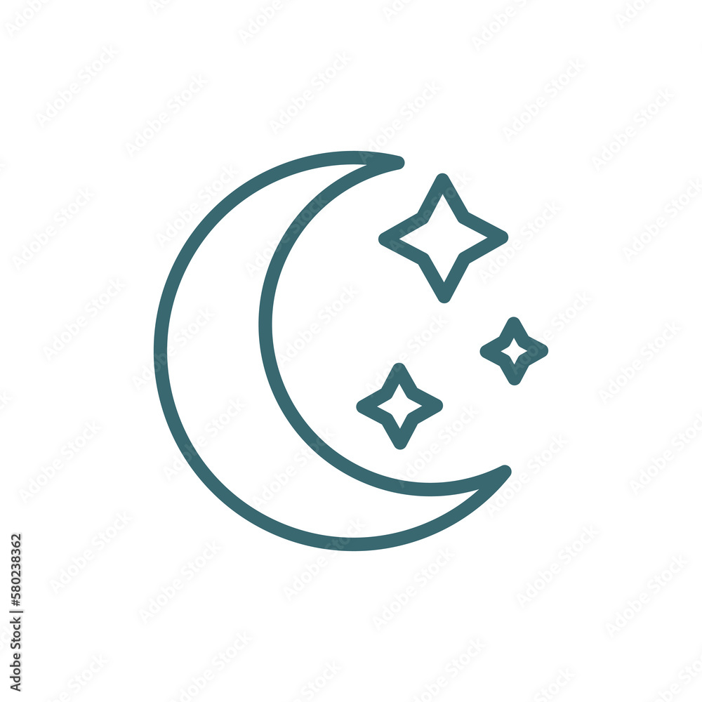 crescent icon. Thin line crescent icon from islamic and ramadan collection. Outline vector isolated on white background. Editable crescentsymbol can be used web and mobile crescent icon. Thin line crescent icon from islamic and ramadan collection. Outline vector isolated on white background. Editable crescentsymbol can be used web and mobile