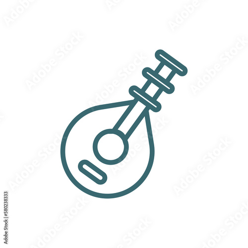 oud icon. Thin line oud icon from islamic and ramadan collection. Outline vector isolated on white background. Editable oudsymbol can be used web and mobile