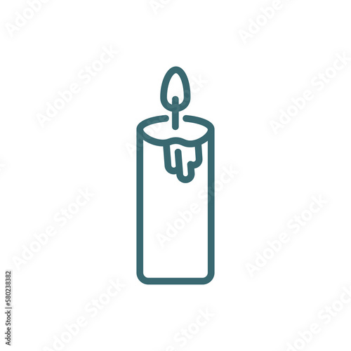 candle icon. Thin line candle icon from islamic and ramadan collection. Outline vector isolated on white background. Editable candlesymbol can be used web and mobile