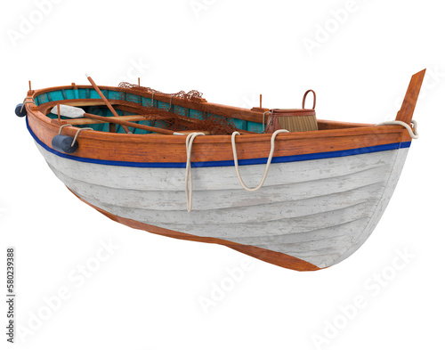 Wooden Boat Isolated
