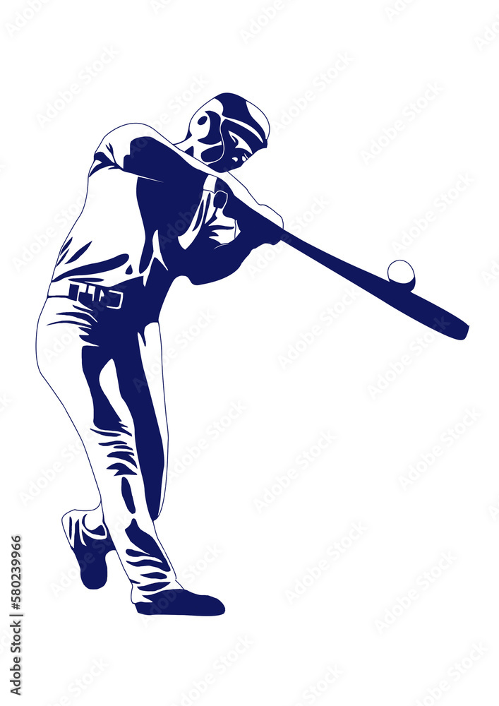 Fototapeta premium 野球バッターイラスト