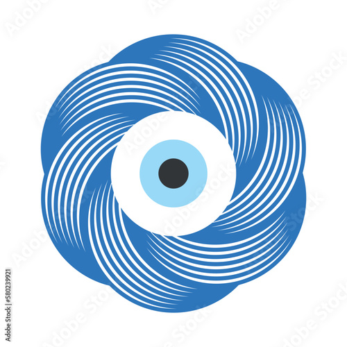 Turkish eye modern design. Vector illusration. Greek evil eye vector, symbol of protection. Glass Turkish eye Nazar Boncugu. Amulet, talisman from the evil eye
