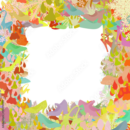 Background pattern abstract design texture. Border frame, transparent background. Theme is about weather, cat, style, elegant, elegance, season, holiday, parrot, flake, slingback shoes, lynx