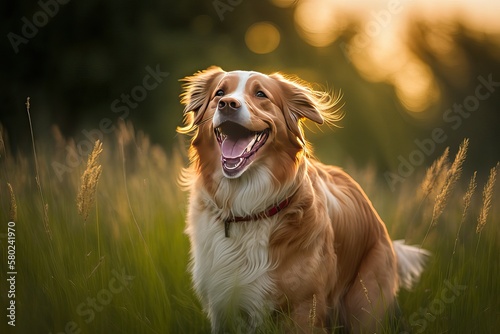 Dog Outdoors, a beautiful energetic dog (Ai generated) © thesweetsheep