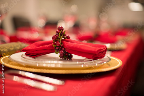 Close-up of restaurant place setting