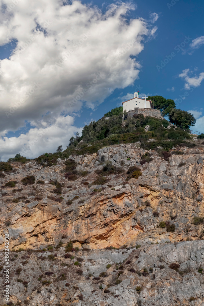 The church of Castellare on the hill above the village of San Giovanni alla Vena, Vicopisano, Pisa, Italy