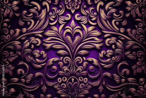 Vintage ornament luxury velvet floral purple background (Ai generated)