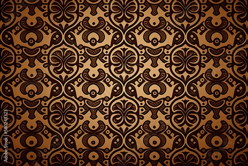Background luxury vintage seamless pattern, brown color (Ai generated)