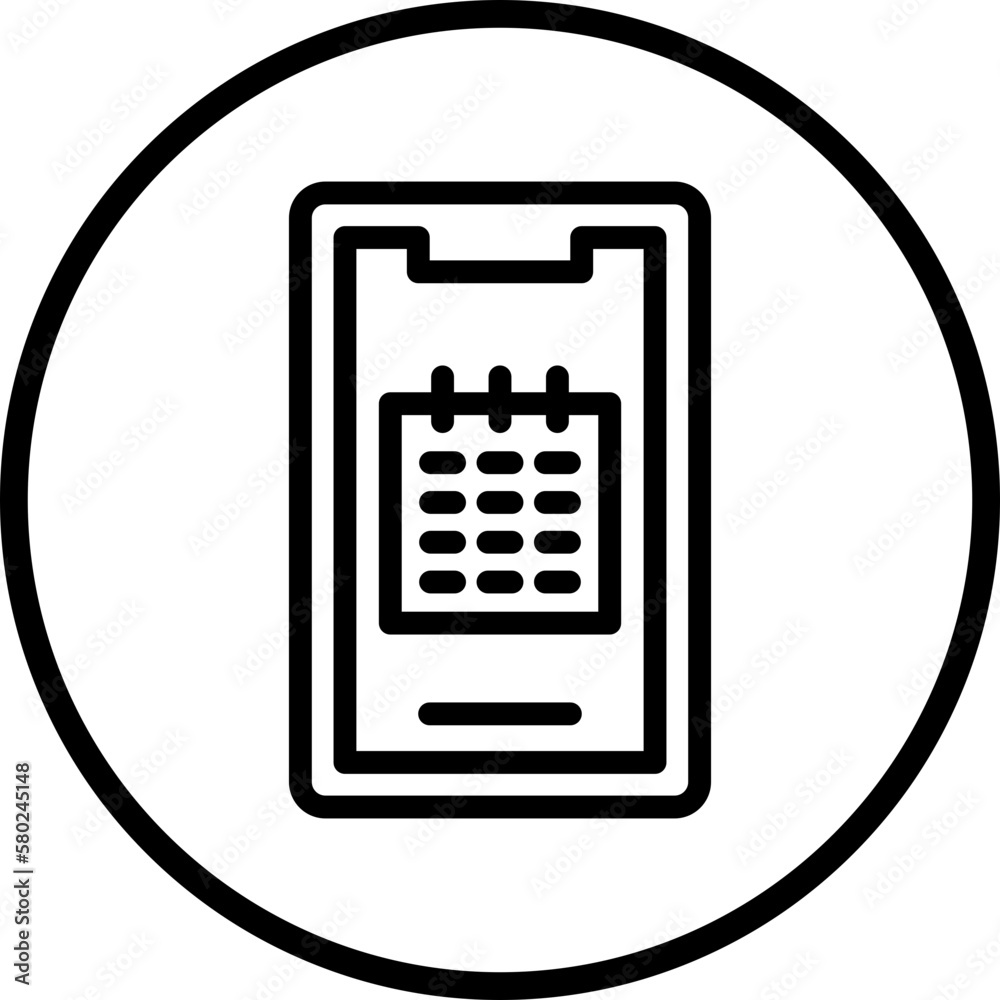 Vector Design Mobile Calendar Icon Style Vector Design Mobile Calendar Icon Style