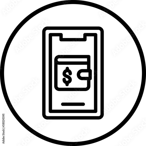 vector  mobile wallet icon style