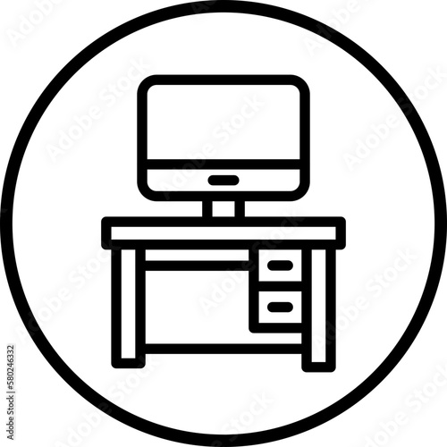 Vector Design Computer Table Icon Style