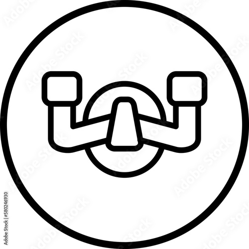 Vector Design Aeroplane Steering Wheel Icon Style