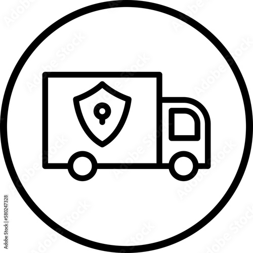 vector  locked delivery icon style