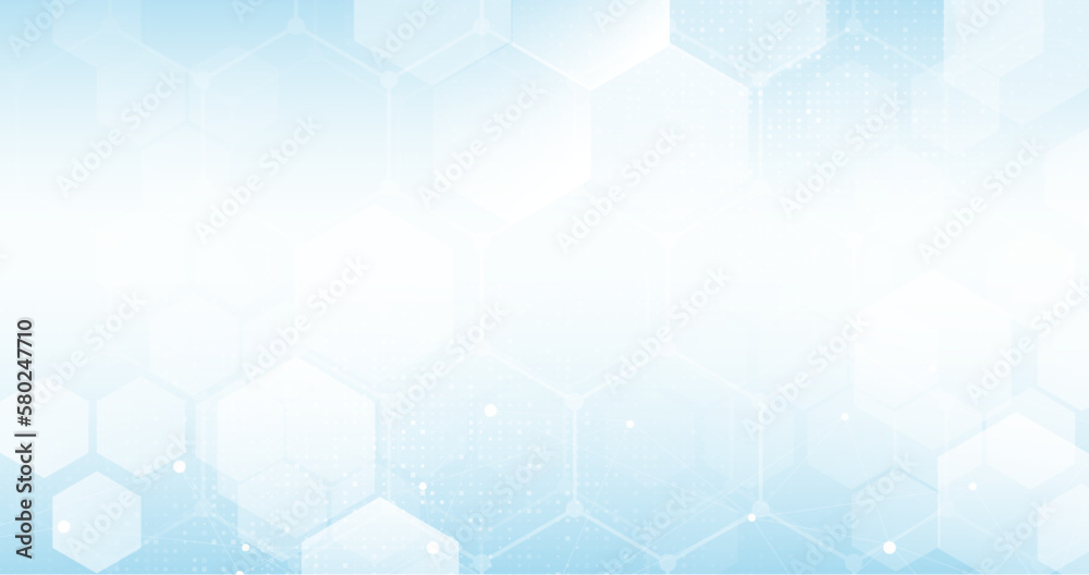 Abstract blue hexagon shape with science and health care concept background. Vector illustration Abstract blue hexagon shape with science and health care concept background. Vector illustration