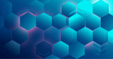 Abstract blue hexagon shapes with science and digital, futuristic, technology concept background. Vector illustration
