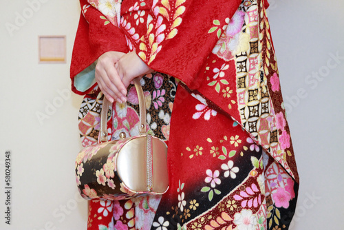 long-sleeved kimono, Japanese girl, 振袖