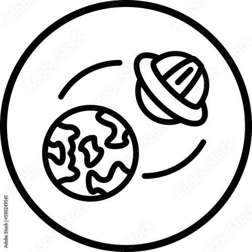 Vector Design UFO Earth Icon Style