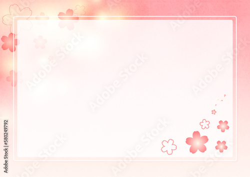 桜の花のメッセージカード  © benidama