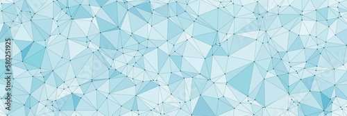 Abstract blue geometric background with triangle shape pattern and molecular