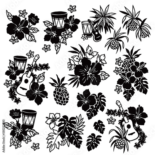 Simple and cute aloha shirt material collection,