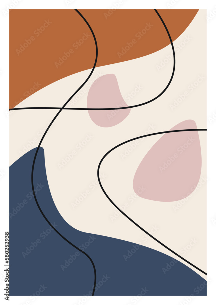 Boho poster with abstract shapes and lines. Contemporary minimalist art. contemporary wall decor. contemporary wall decor. Collection of modern minimalist abstract aesthetic illustrations. Boho poster with abstract shapes and lines. Contemporary minimalist art. contemporary wall decor. contemporary wall decor. Collection of modern minimalist abstract aesthetic illustrations.