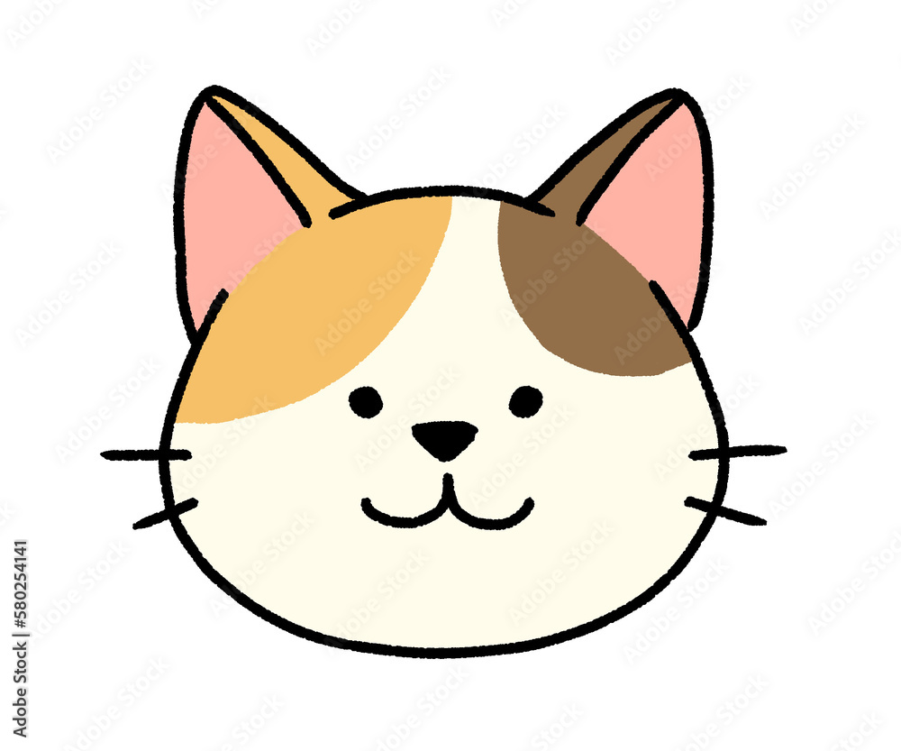 三毛猫のアイコンイラスト 三毛猫のアイコンイラスト