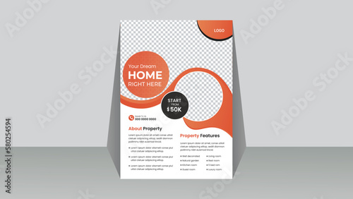  Modern real estate creative flyer template design. Colorful abstract flyer template design.