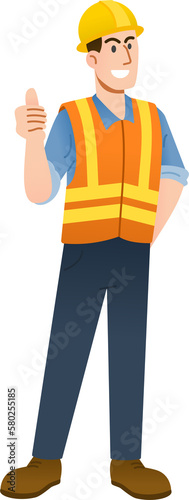 industrial construction worker Labor character.