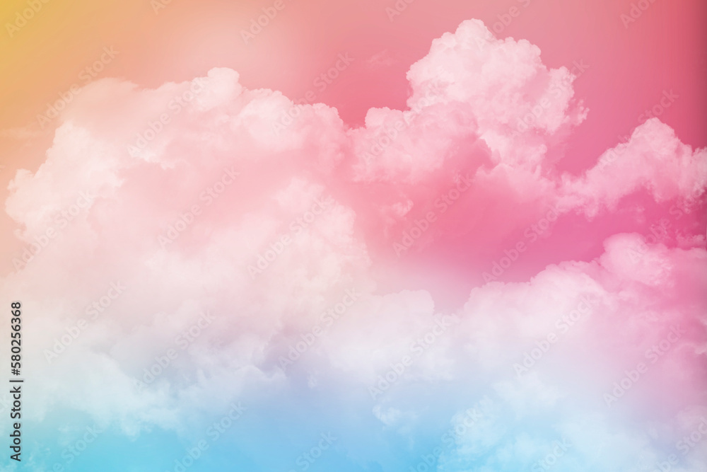 Cloud and sky with a pastel colored. Nature fancy abstract background