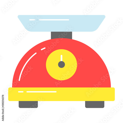 Weight scale vector design, weight machine icon in editable style