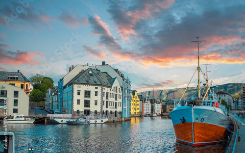 Alesund is a city in the Norwegian photo
