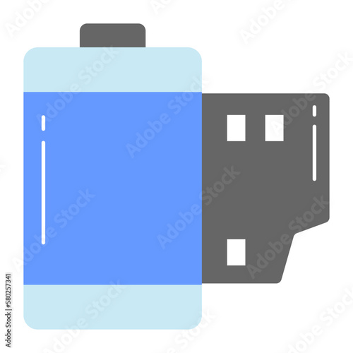 Customizable icon of film roll, movie making accessory