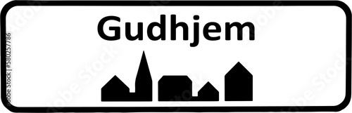 City sign of Gudhjem - Gudhjem Byskilt