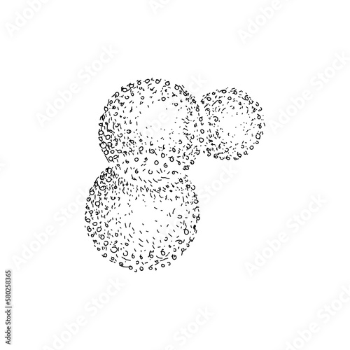 Landscape trees in terms of graphics hand drawn architectural design of the site decoration shrubs sketchy set large on a white background black and white doodle sketch